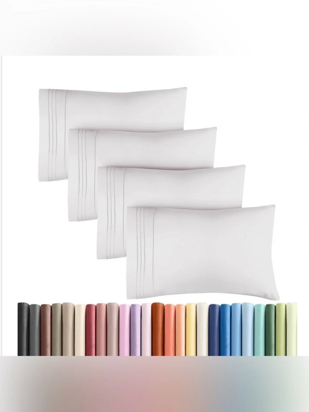 Set of 4 Ultra-Soft Hotel Quality QUEEN Pillowcases 20x30” - French Gray